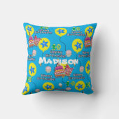 Coussin Jetez l'oreiller, #10 Joyeux 10e Anniversaire Bleu (Verso)