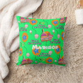 Coussin Jetez l'oreiller, #10 Joyeux 10e anniversaire vert (Couverture)