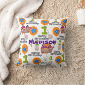 Coussin Jetez l'oreiller, #1 Premier anniversaire blanc (Couverture)