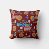 Coussin Jetez l'oreiller, #4 Joyeux 4e anniversaire rouge  (Recto)