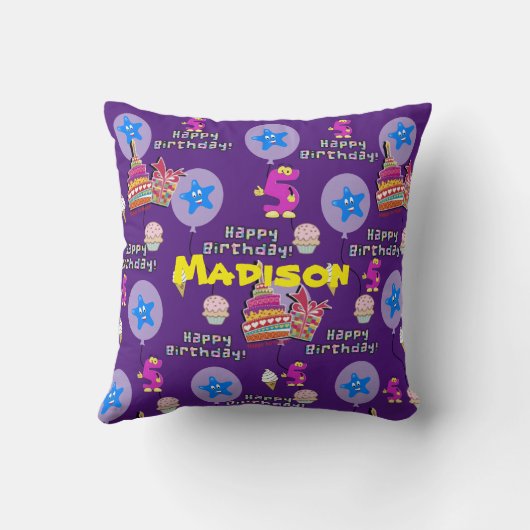 Coussin Jetez l'oreiller, #5 Joyeux 5ème anniversaire viol (Verso)