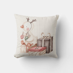 Coussin Jetez l'oreiller avec le canard de Noël