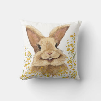 Coussin Jetez l'oreiller avec l'impression Happy Bunny en