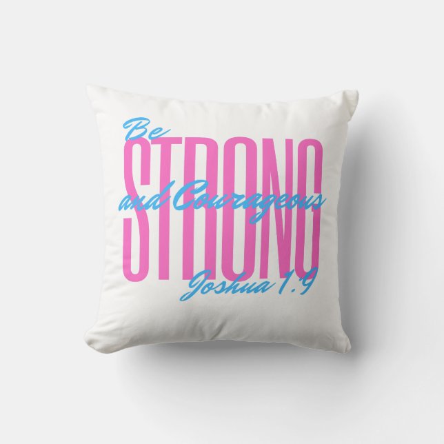 Coussin Jetez l'oreiller avec : verset de la Bible Joshua  (Recto)