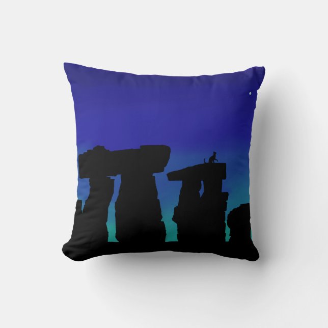 Coussin Jetez l'oreiller Kitty sur la henge (Recto)