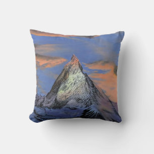 Coussin Jetez L'Oreiller - "Le Cervin Au Coucher Du Soleil