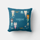 Coussin Jetez l'oreiller sur un thème nautique. (Recto)