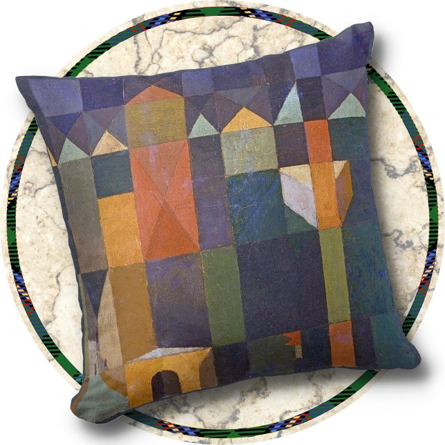 Coussin Jetez l'oreiller - "Ville des tours" - Paul Klee (Créateur téléchargé)
