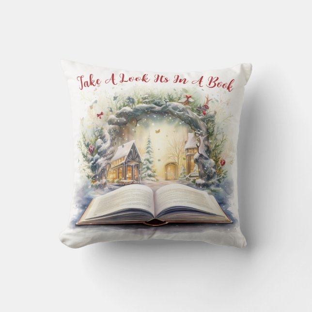 Coussin Jetez un coup d'œil, c'est dans un livre (Recto)