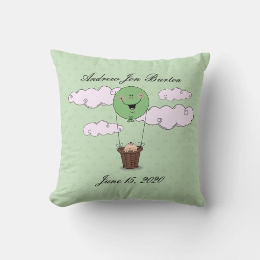 Coussin Jetez un coup d'oeil une naissance de vert de bébé (Recto)