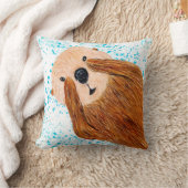 Coussin Jetez un oeil à un bateau Otter de mer (Couverture)