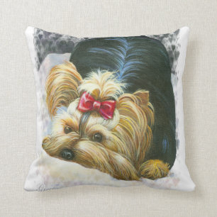 Coussin Jetez un oeil à un Bo Yorkie Yorkshire terrier Po