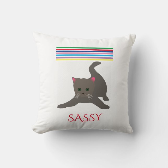 Coussin Jetez un oreiller. Nom personnalisé. (Recto)
