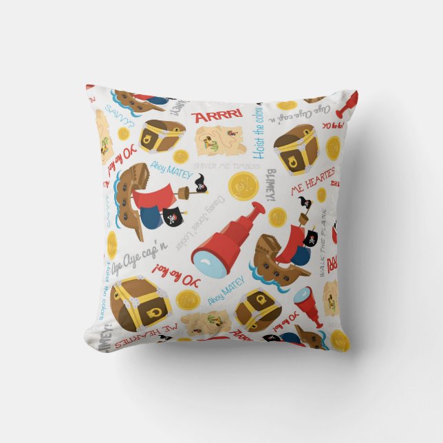 Coussin Jeu de pirates de la fête du trésor (Recto)