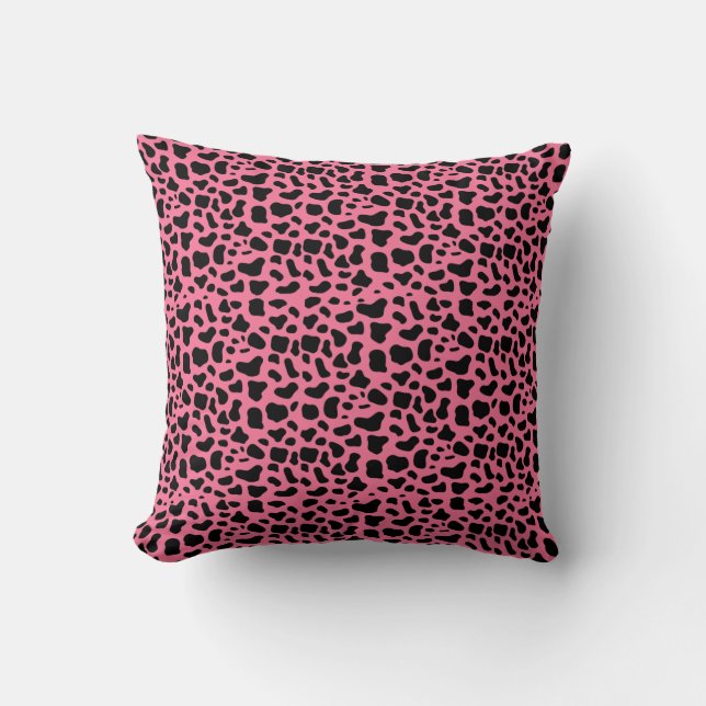 Coussin Jeu de Poster de animal rose et noir (Recto)