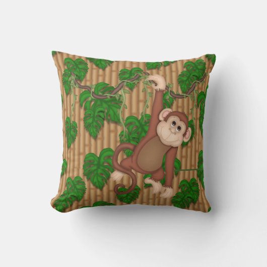 Coussin Jeu de singe de la jungle Jetez l'oreiller Décor (Recto)