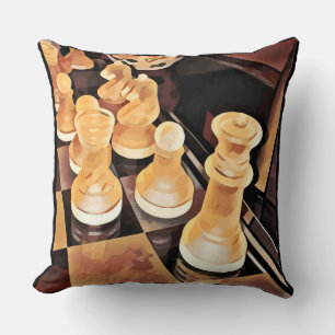 Coussin Jeu d'échecs Art Abstrait original