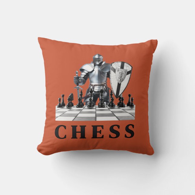 Coussin Jeu D'Échecs, Stratégique, Penser À L'Avance, Matt (Recto)
