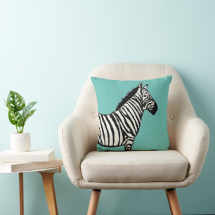 Coussin Jeu d'oreiller à lancer Poster de animal Zebra Saf