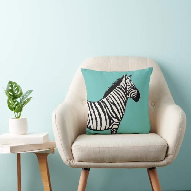 Coussin Jeu d'oreiller à lancer Poster de animal Zebra Saf (Chaise)