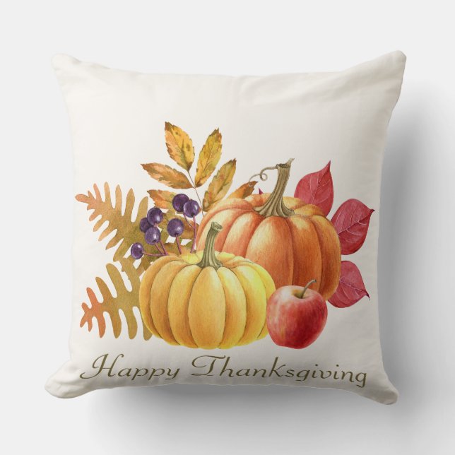 Coussin Jeu d'Oreiller des Citrouilles de Thanksgiving (Recto)
