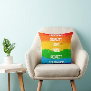 Coussin Jeu d'oreiller pour drapeau arc-en-ciel LGBT - Fie