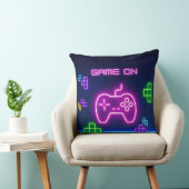Coussin Jeu sur neon rose et vert jeu vidéo (Chaise)