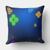 Coussin Jeu sur neon rose et vert jeu vidéo (Verso)