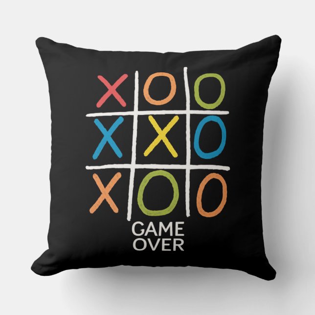 Coussin Jeu Sur Tic-Tac-Toe (Recto)