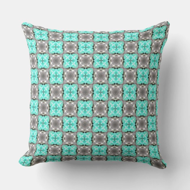 Coussin Jeu Turquoise clair sur la conception de la lumièr (Recto)