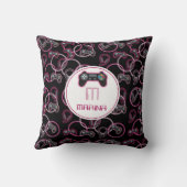 Coussin Jeu vidéo Neon Rose Girls Motif Monogramme (Verso)
