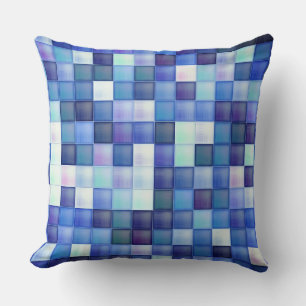 Coussin Jeu vidéo Pixels Carré bleu Motif