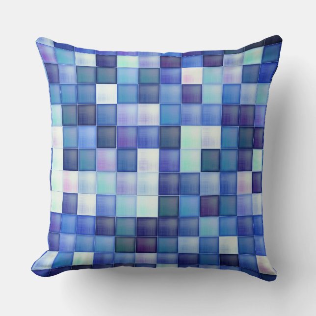 Coussin Jeu vidéo Pixels Carré bleu Motif (Recto)