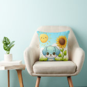 Coussin Jeune chien adorable avec tournesol et soleil sour (Chaise)
