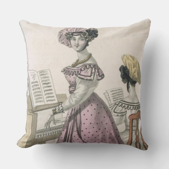 Coussin Jeune femme dans une robe rose d'organdi (Recto)