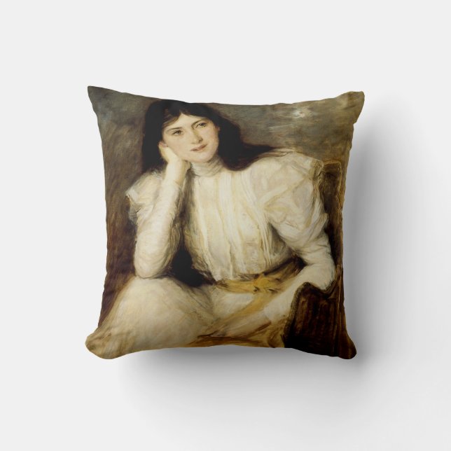 Coussin Jeune Fille Reveuse, Portrait de Berthi Capel (Recto)