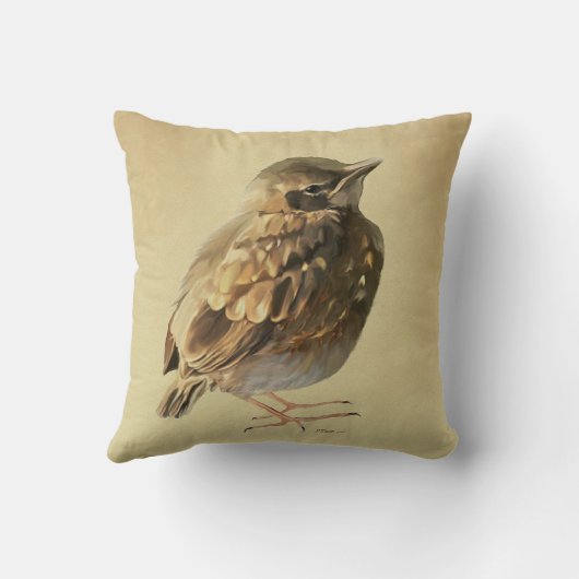 Coussin Jeune merle noir (Verso)