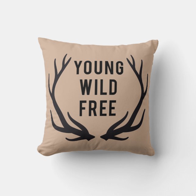 Coussin jeune, sauvage, libre, conception des textes avec (Recto)