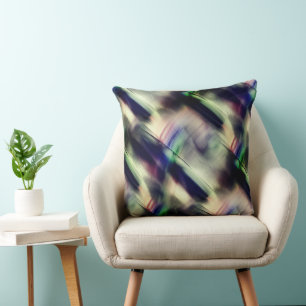 Coussin Jeune texture de bambou en vert et noir poli