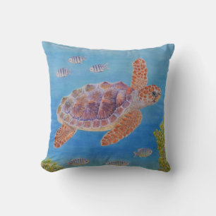 Coussin Jeune tortue marine caouanne