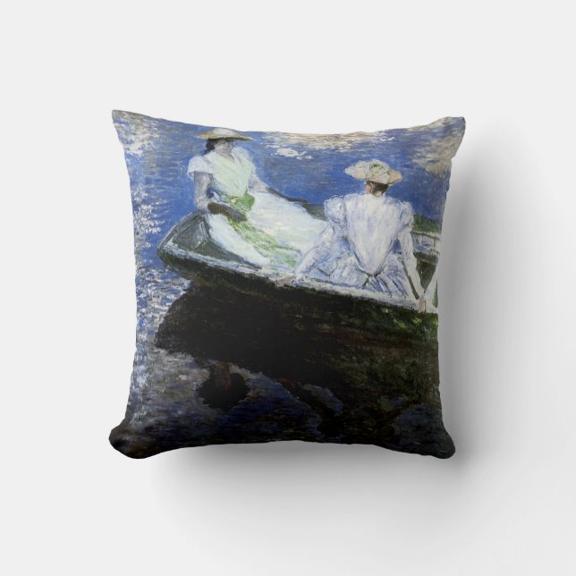 Coussin Jeunes filles dans le bateau d'aviron (Recto)