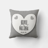 Coussin Jeunes mariés avec des coeurs épousant V04 (Verso)