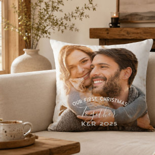 Coussin Jeunes mariés Notre premier Noël ensemble Photo