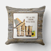 Coussin Jeunes mariés personnalisés Monsieur et Madame  (Recto)