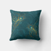 Coussin Jeunes mariés Teal Peacock et nom personnalisé Gol (Verso)