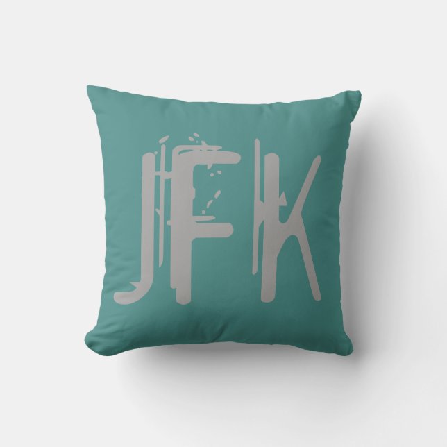 Coussin JFK Airport Grunge Typographie (Recto)