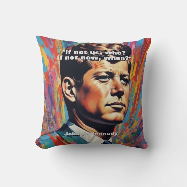 Coussin JFK John F. Kennedy Citation Inspiration Motivatio (Recto)