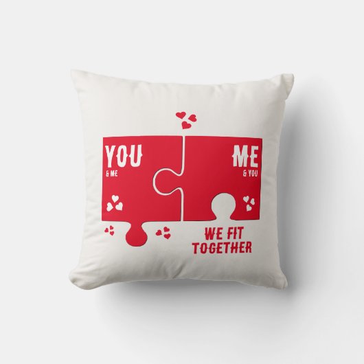 Coussin Jigsaw Hearts NOUS ALLONS BIEN ENSEMBLE Saint-Vale (Recto)