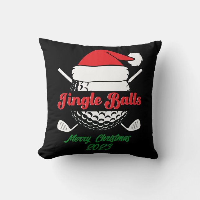 Coussin Jingle Balls Funny Nommé Quirky Golf (Recto)