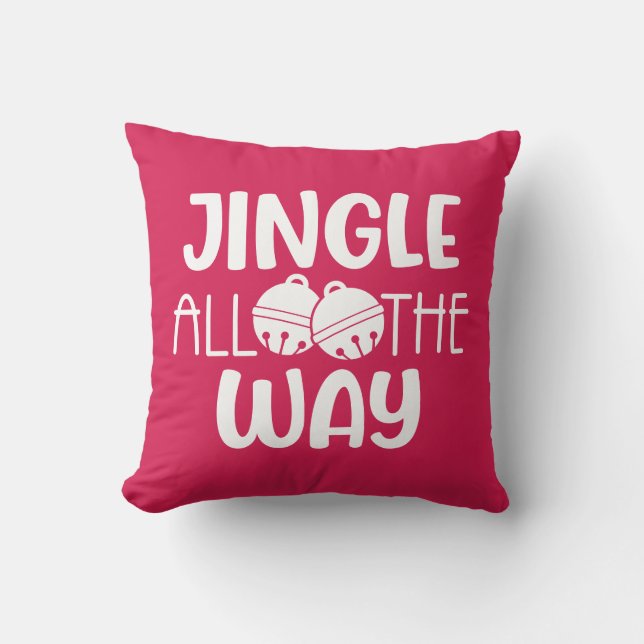 Coussin Jingle réversible tout le chemin avec cloches (Recto)